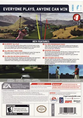 Tiger Woods PGA Tour 09 All-Play box cover back